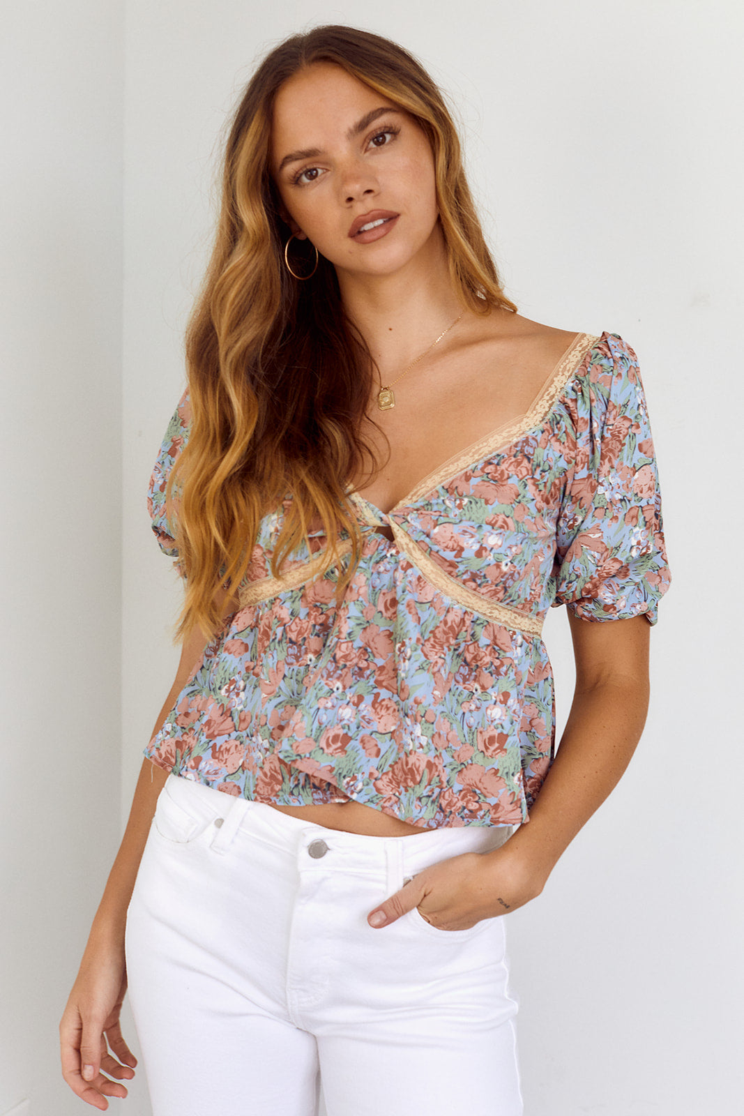 Garcia Floral Puff Sleeve Blouse