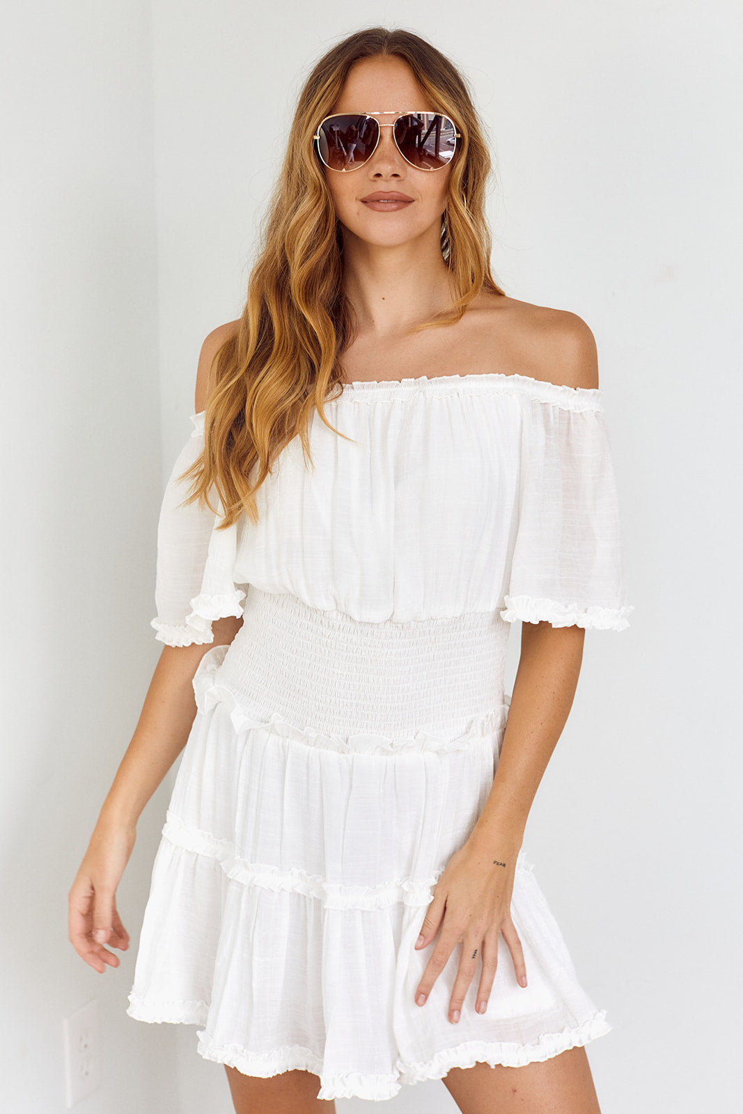 Oliver Off Shoulder Smocked Dress