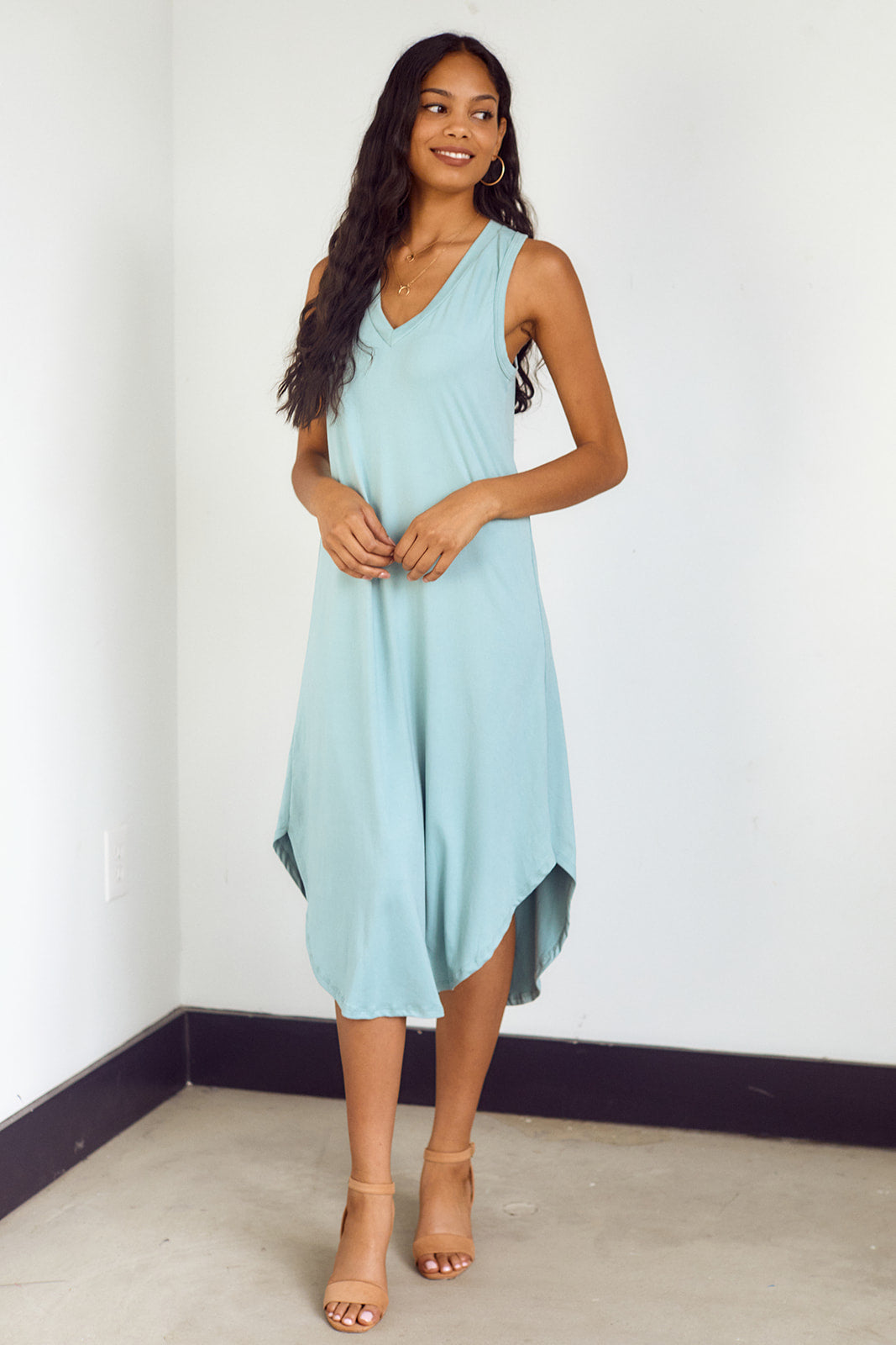 Avely Sleeveless Knit Midi Dress