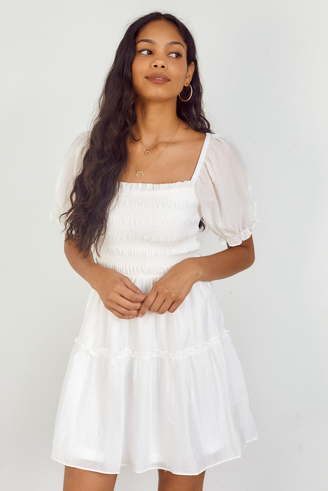 Zoie Puff Sleeve Smocked Dress