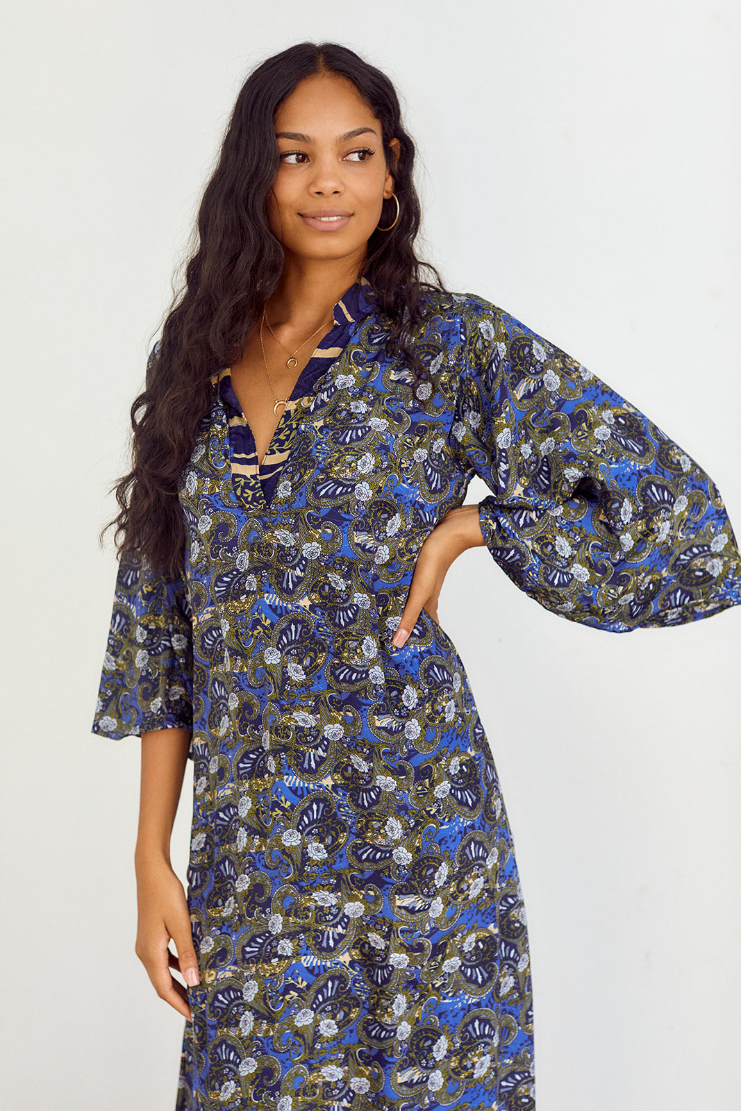 Sterling Short Sleeve Printed Maxi Dress