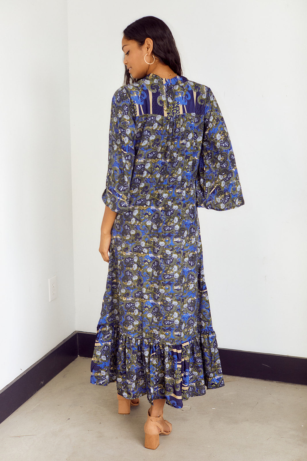 Sterling Short Sleeve Printed Maxi Dress