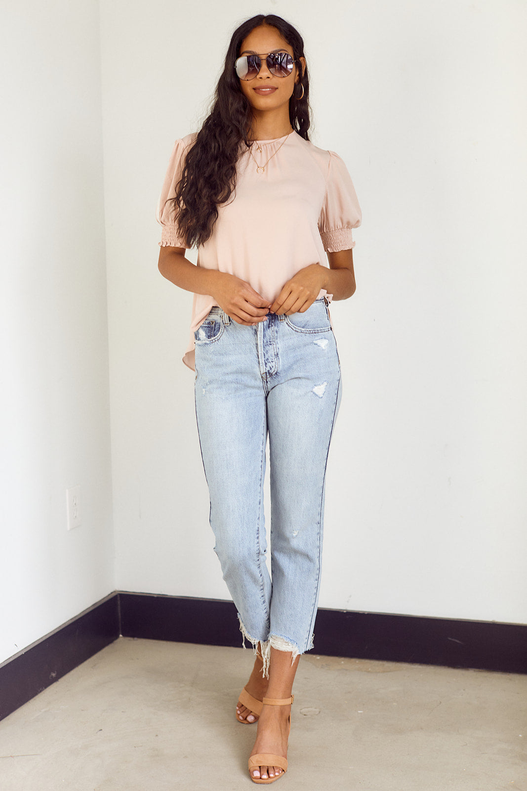 Sullivan Smocked Sleeve Blouse