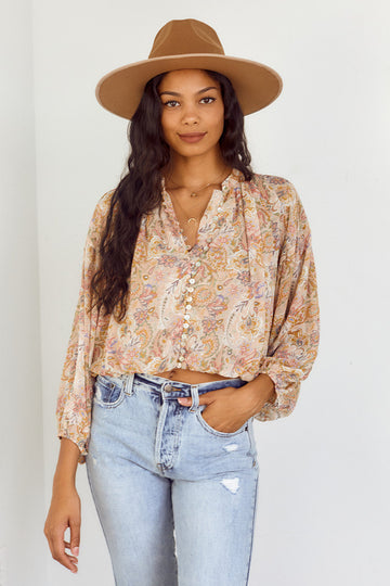 Cohen Paisley Button Front Blouse