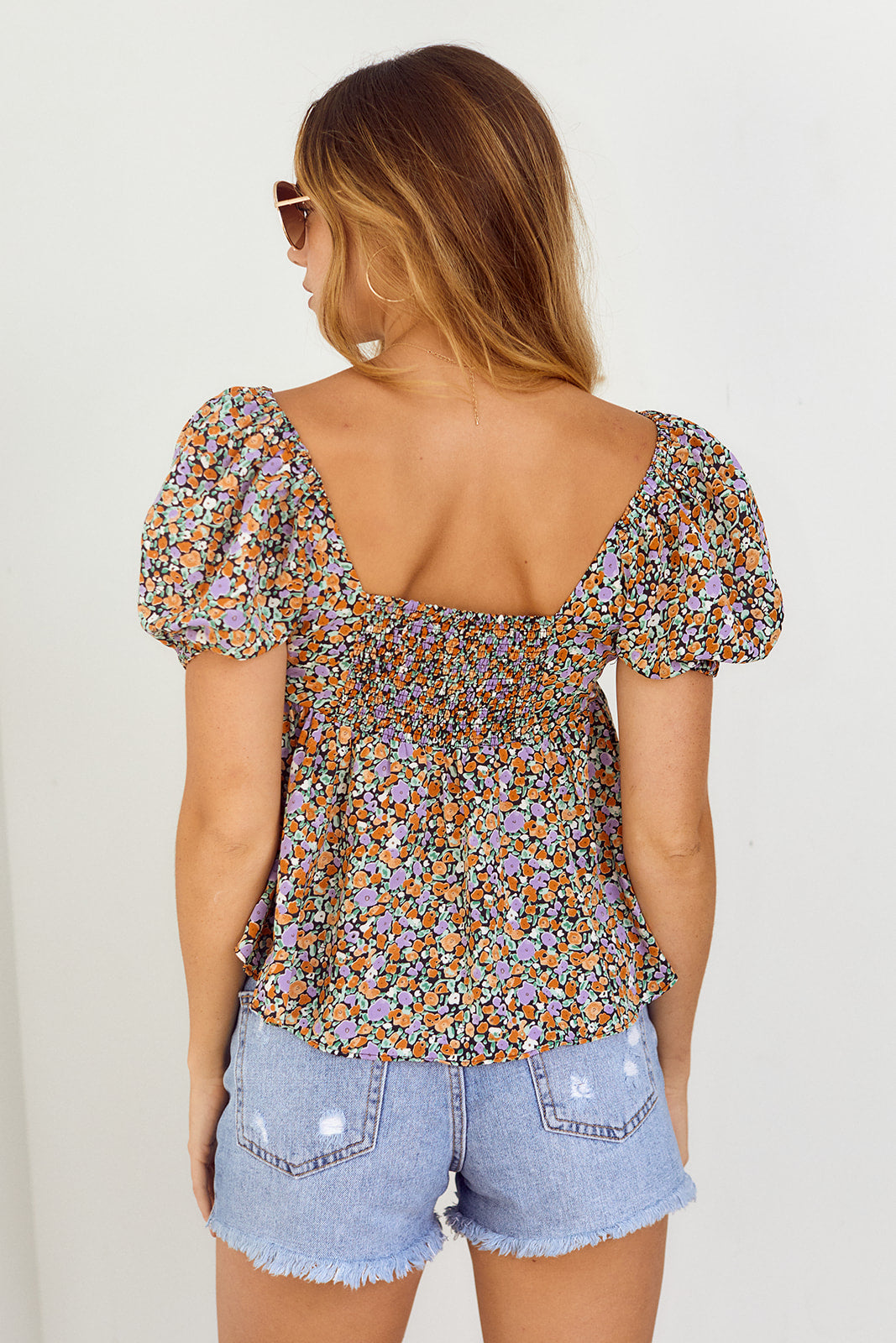 Sanchez Puff Sleeve Floral Blouse