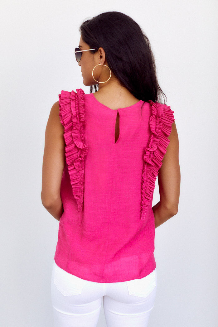 Dakota Ruffle Detail Sleeveless Blouse