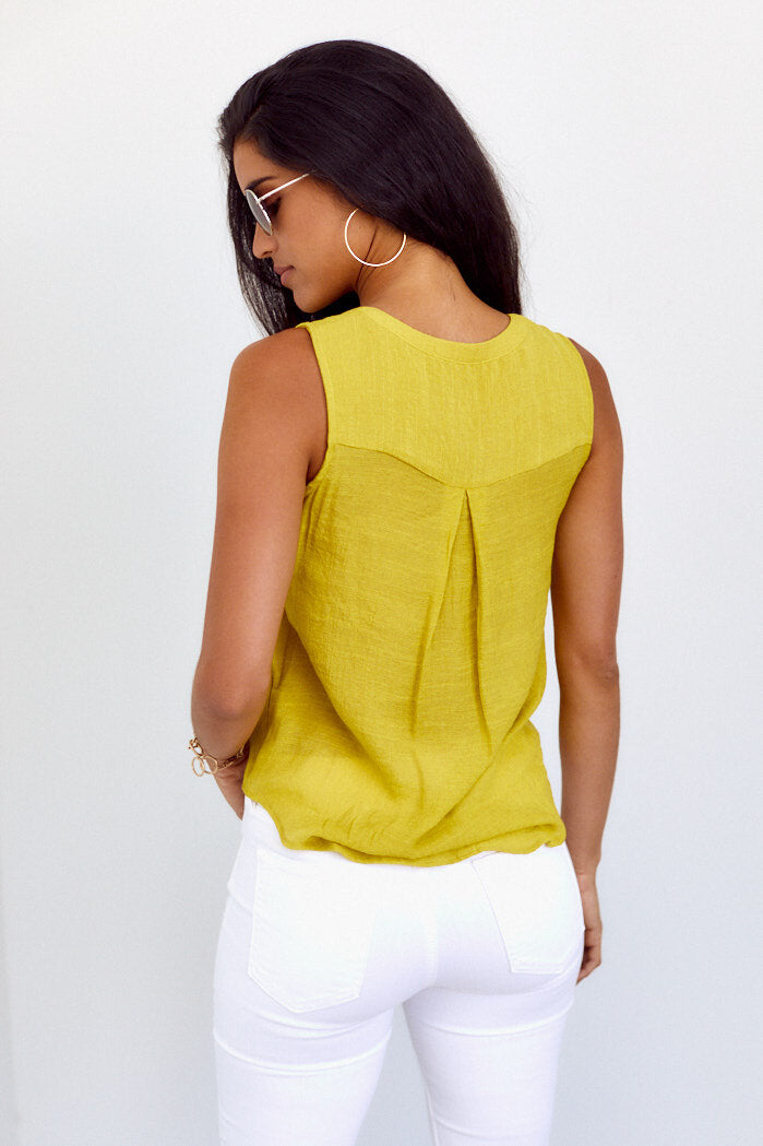 Sidney Tie Front Sleeveless Blouse