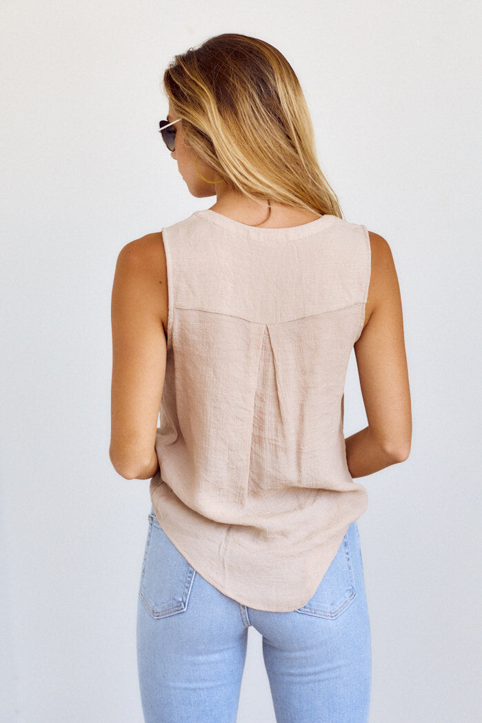 Sidney Tie Front Sleeveless Blouse