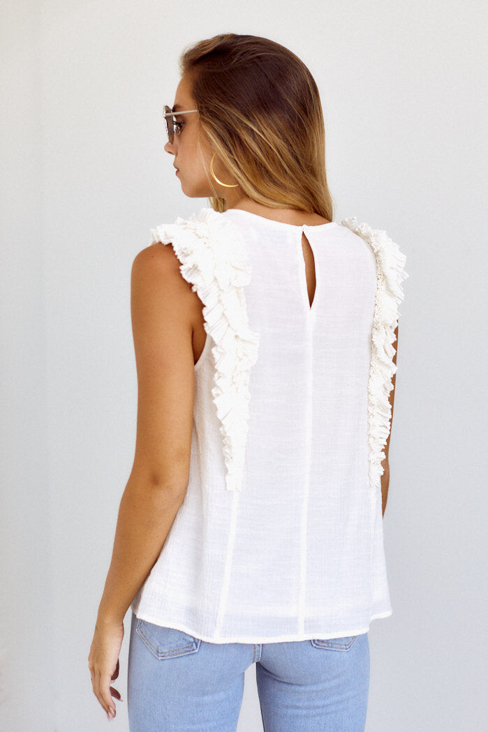 Dakota Ruffle Detail Sleeveless Blouse