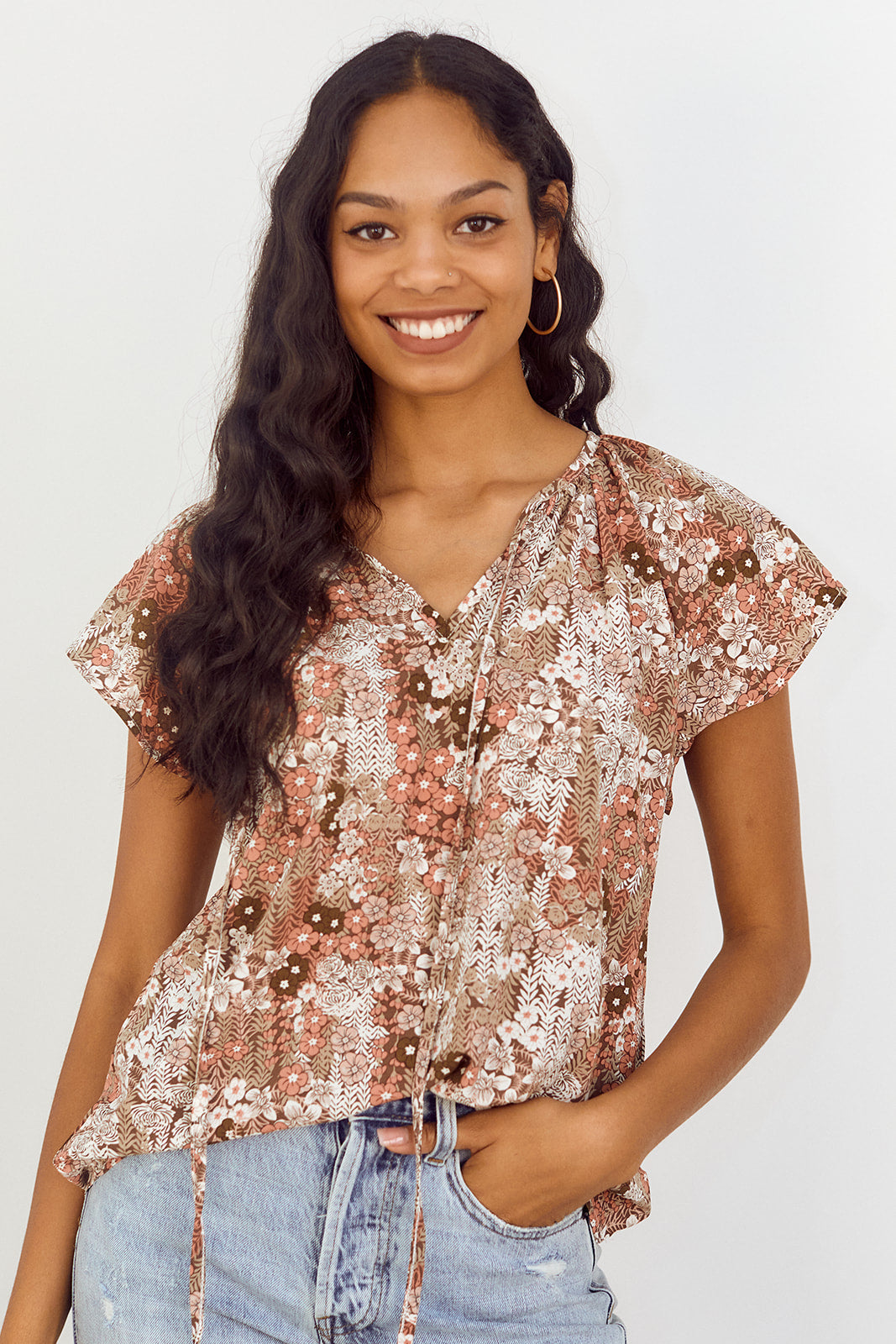 Murray Short Sleeve Floral Printed Blouse