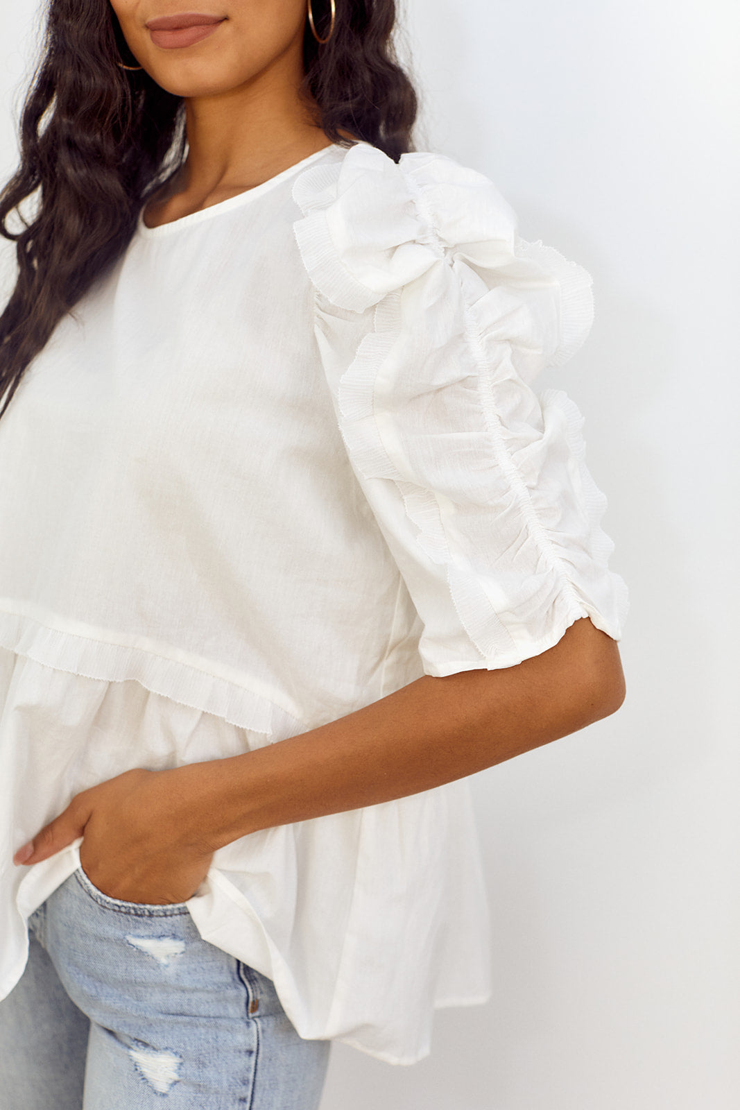 Tuscany Puff Sleeve Babydoll Blouse