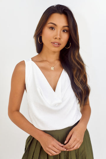 Lucerne Cowl Neck Sleeveless Blouse