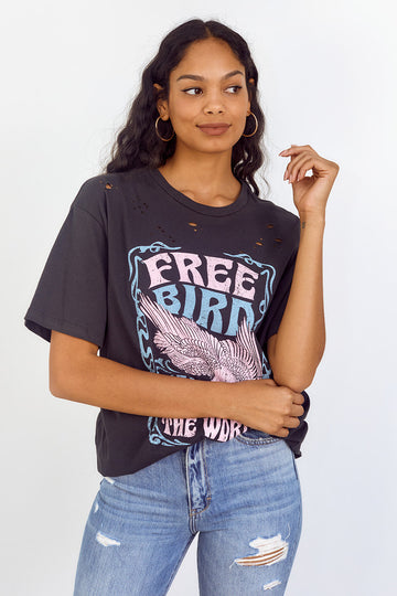Free Bird Distressed Graphic Tee