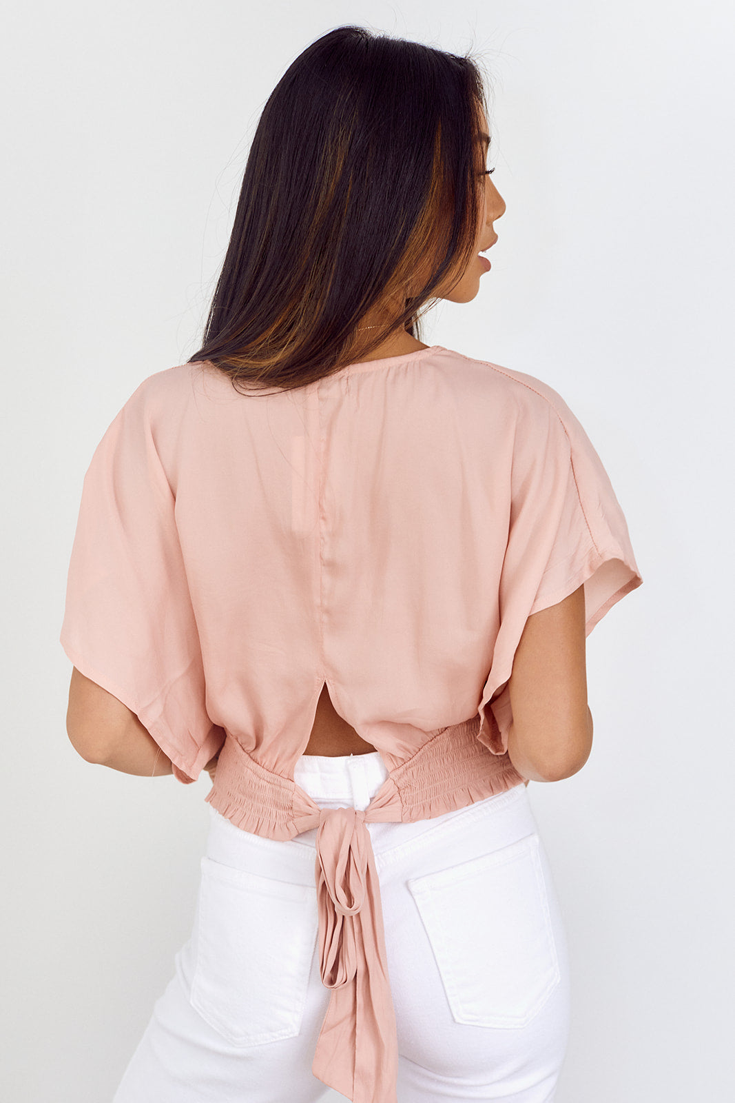 Libbie Smocked Waist Dolman Sleeve Blouse