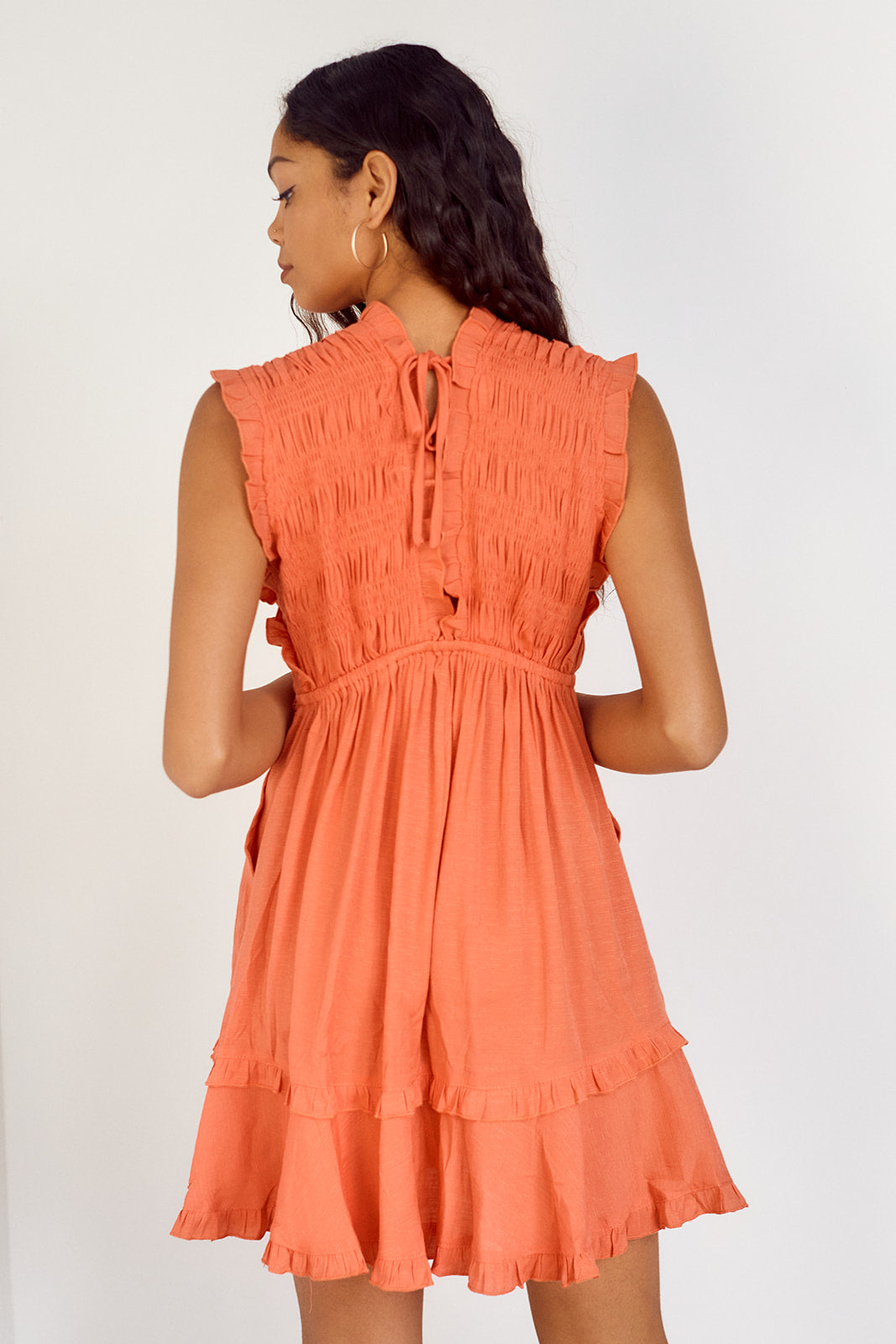 Matilda Smocked Detail Tiered Mini Dress