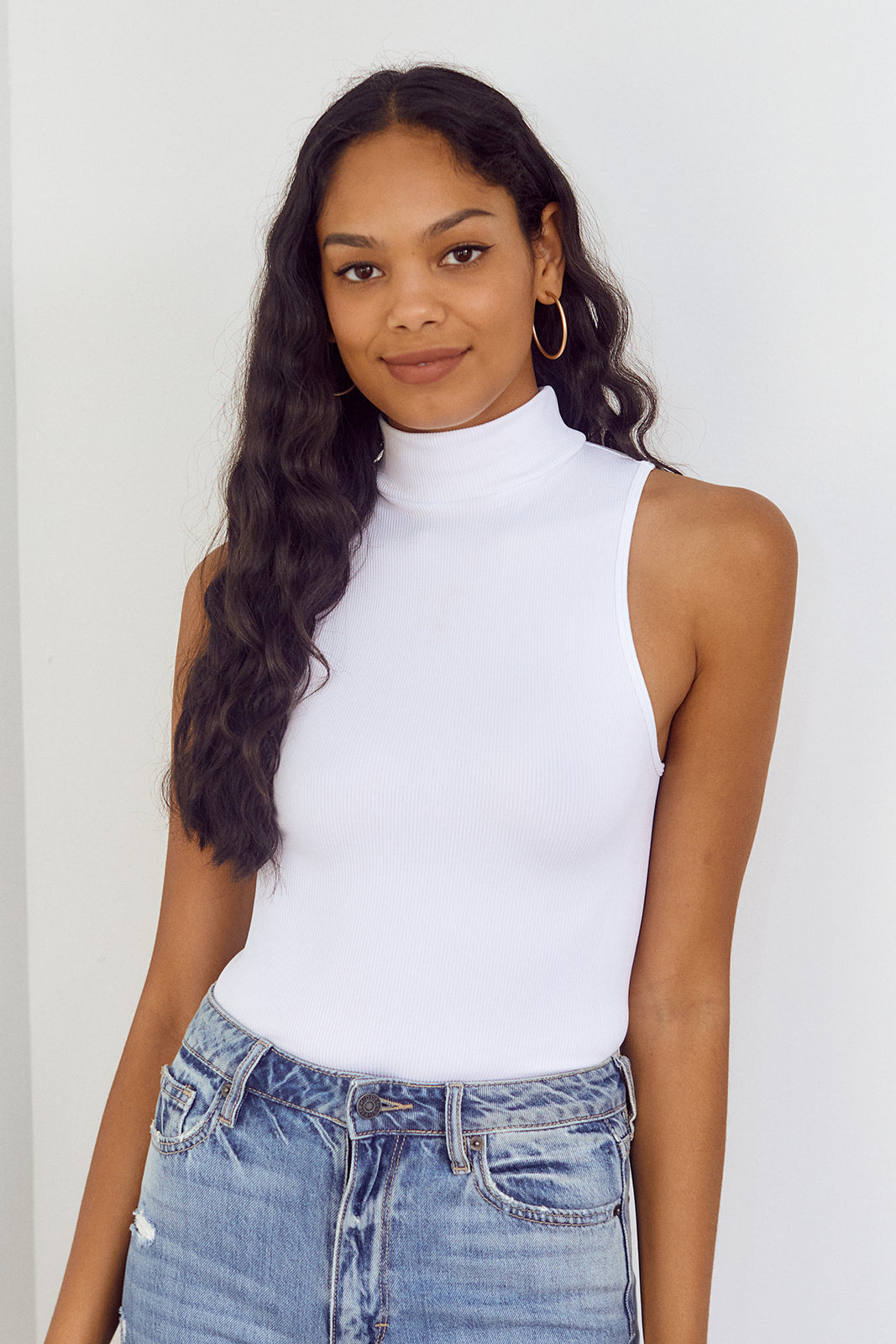 Natalie High Neck Ribbed Bodysuit
