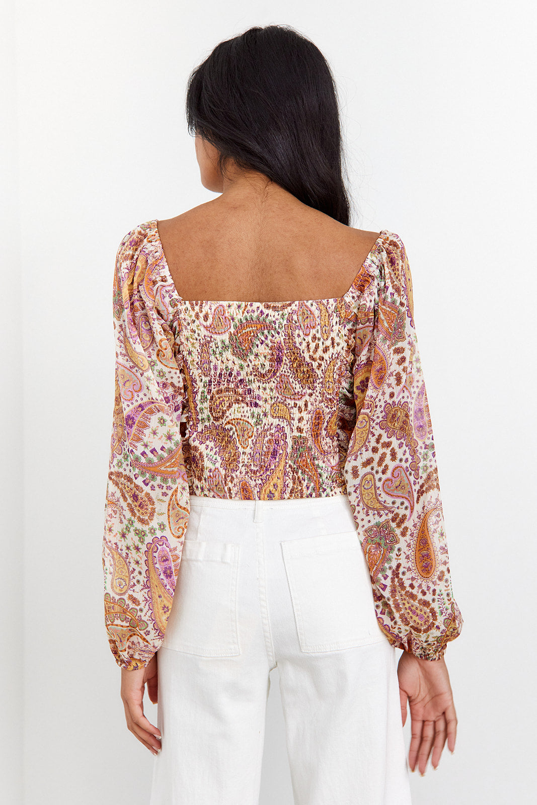 SALE - Elina Paisley Ruched Blouse