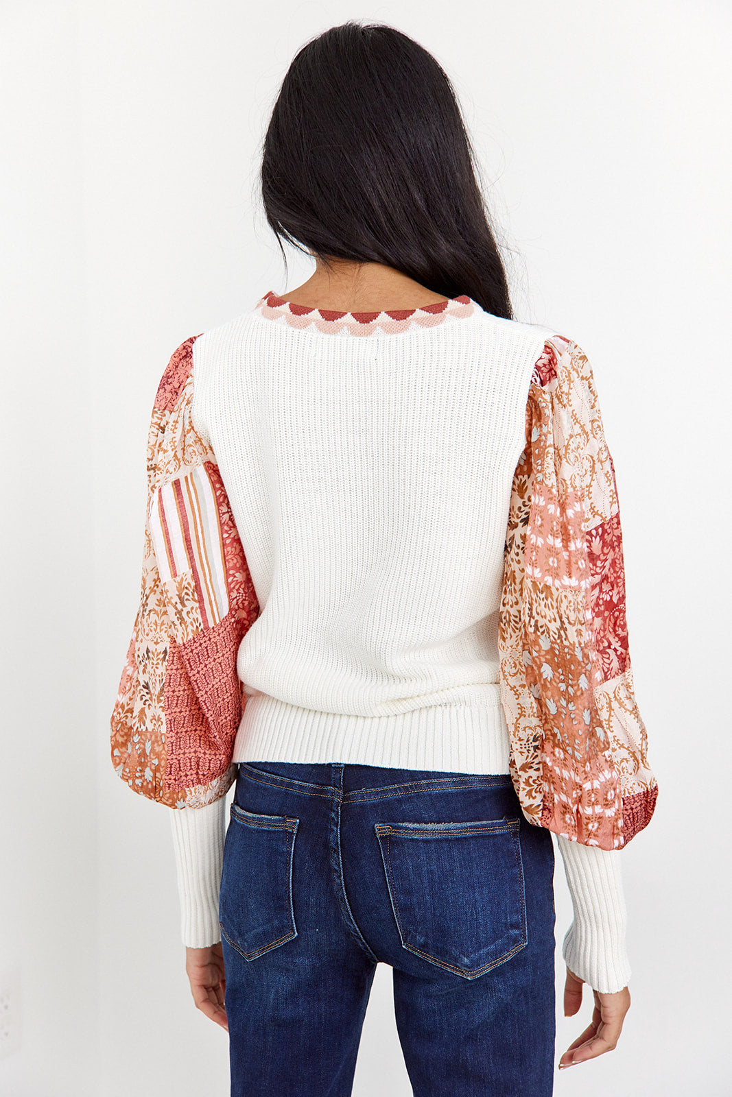 SALE - Harlyn Printed Puff Sleeve Sweater