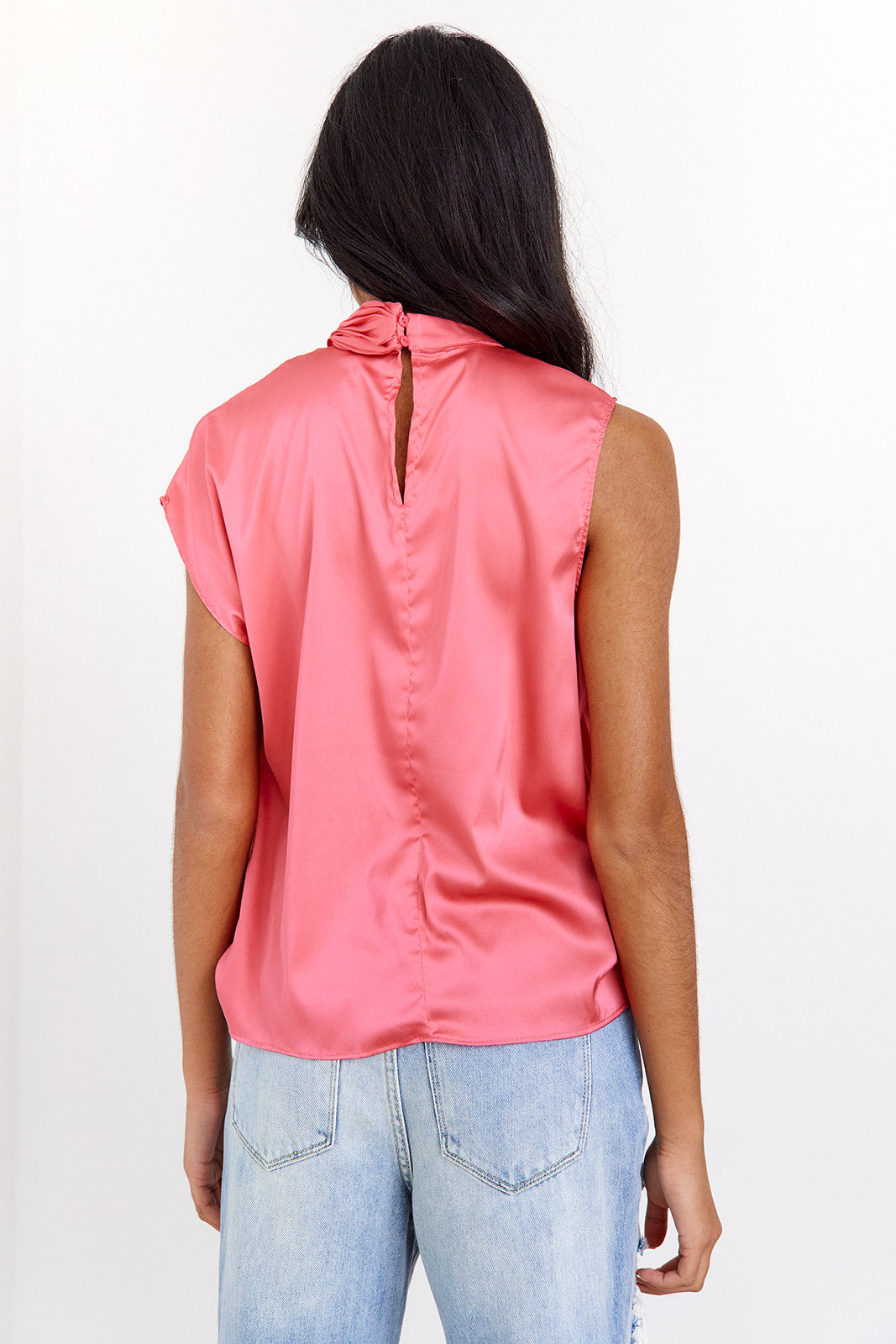 Claude High Neck Drapped Top