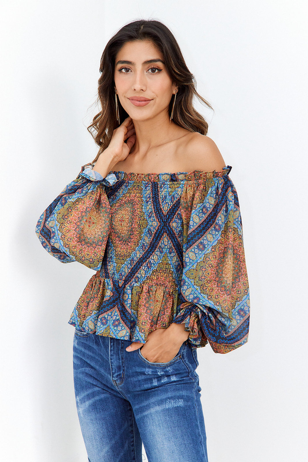 SALE - Orianna Off The Shoulder Smocked Top
