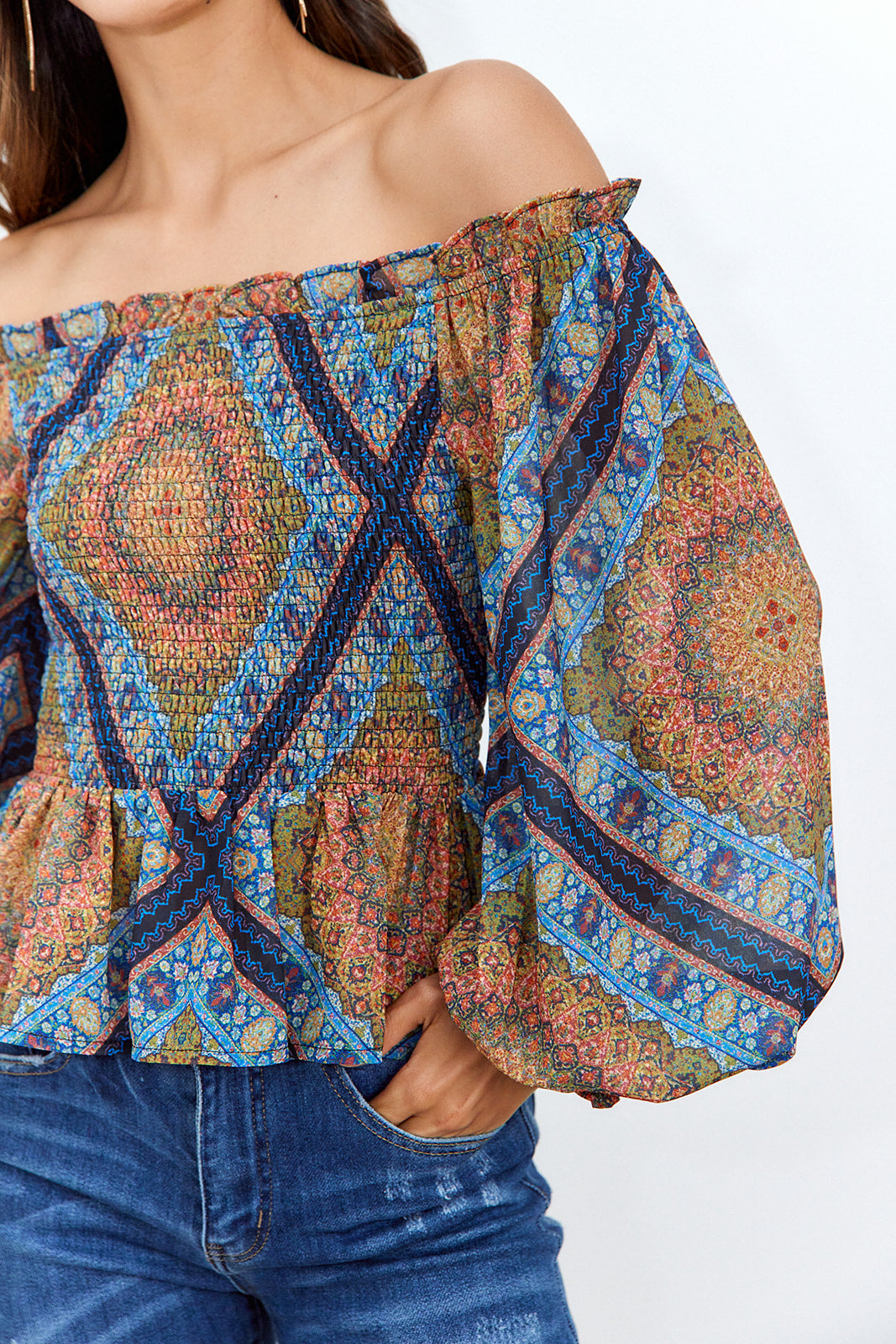 SALE - Orianna Off The Shoulder Smocked Top