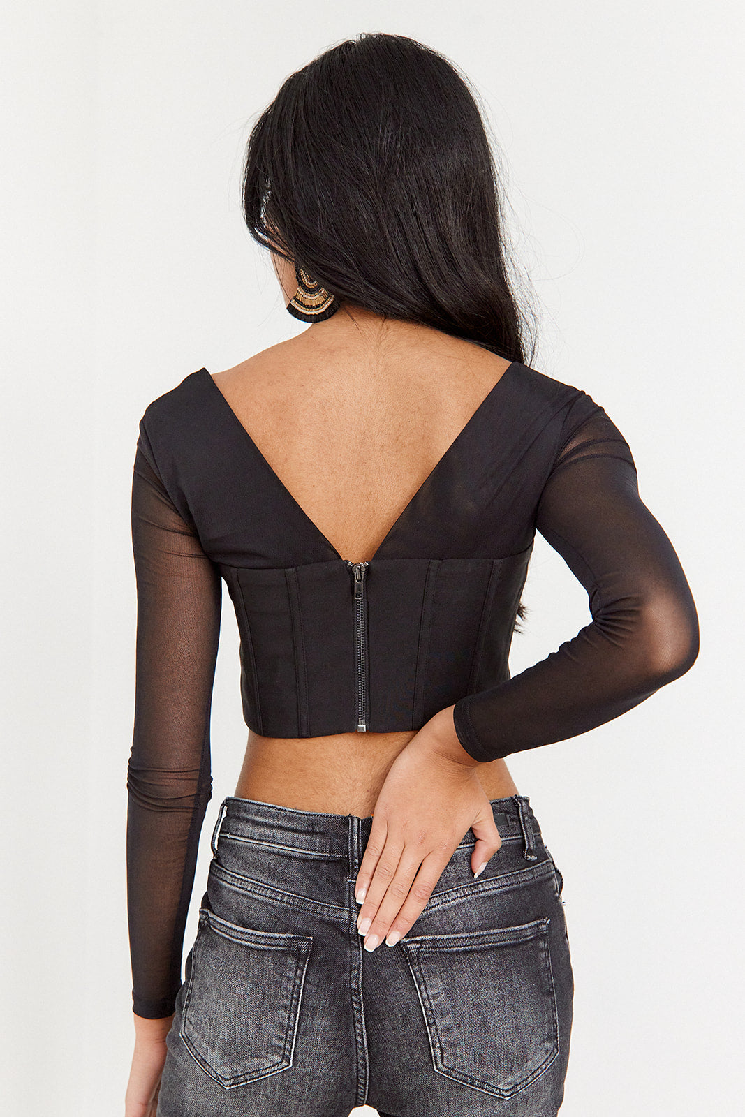 SALE - Viviana Corset Long Sleeve Top