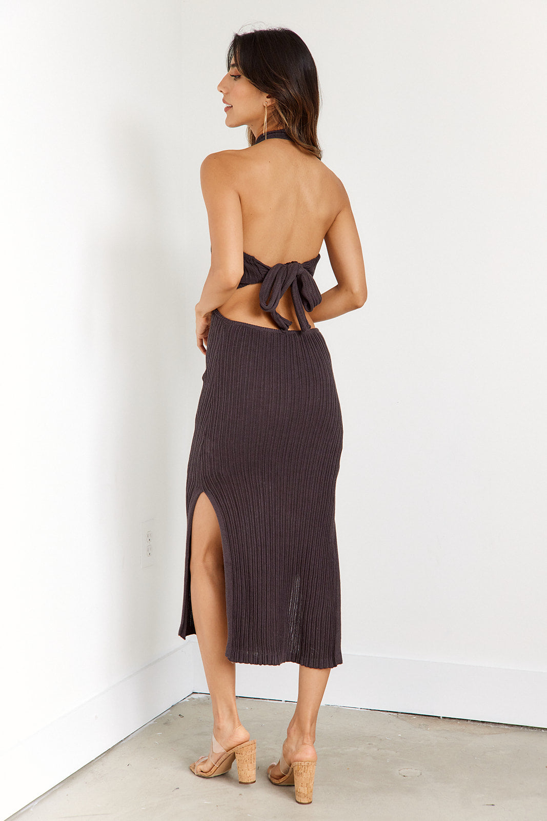 Aubrie Cut Out Knit Midi Dress