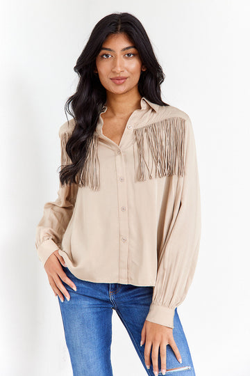 SALE - Siran Fringe Button Down