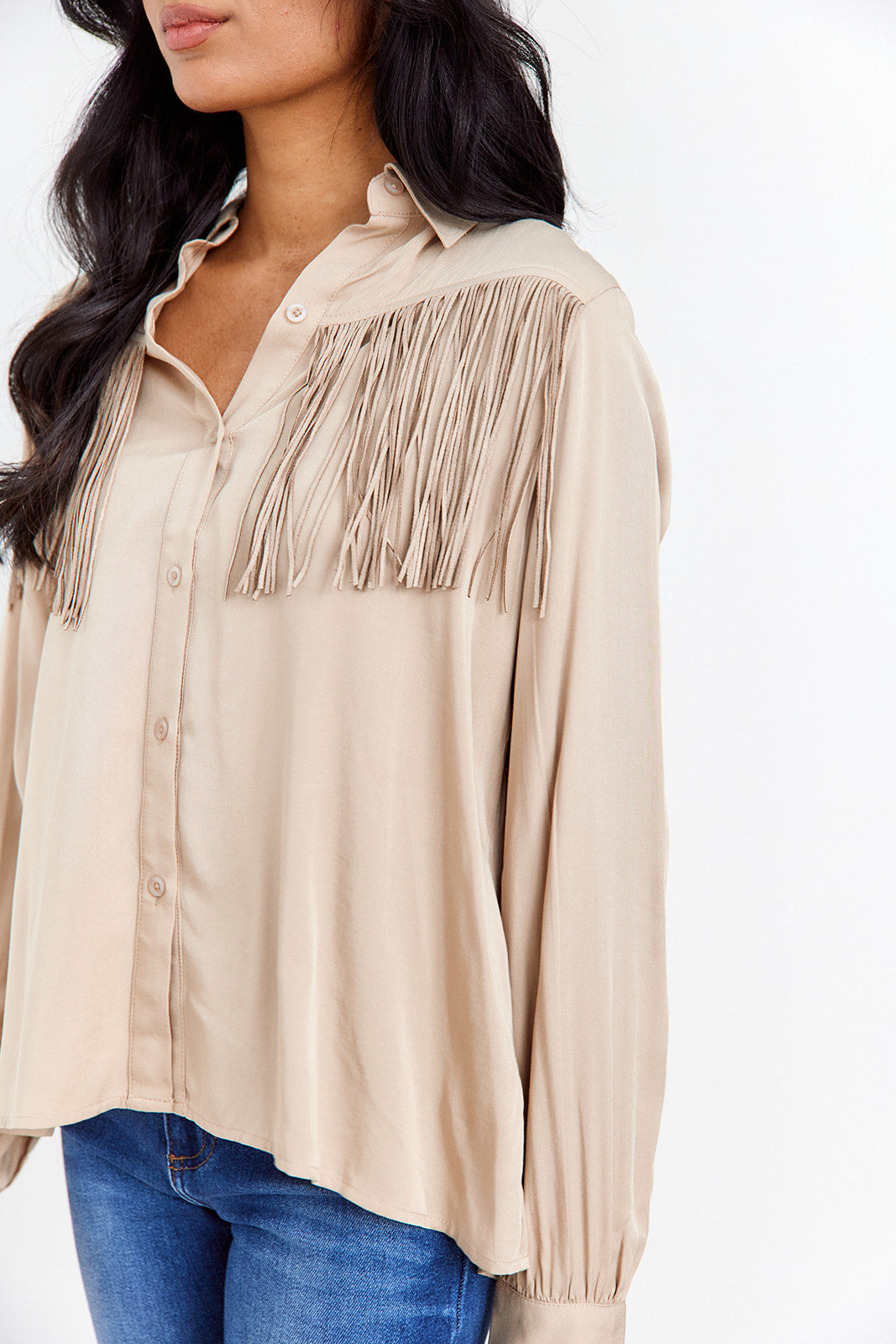 SALE - Siran Fringe Button Down