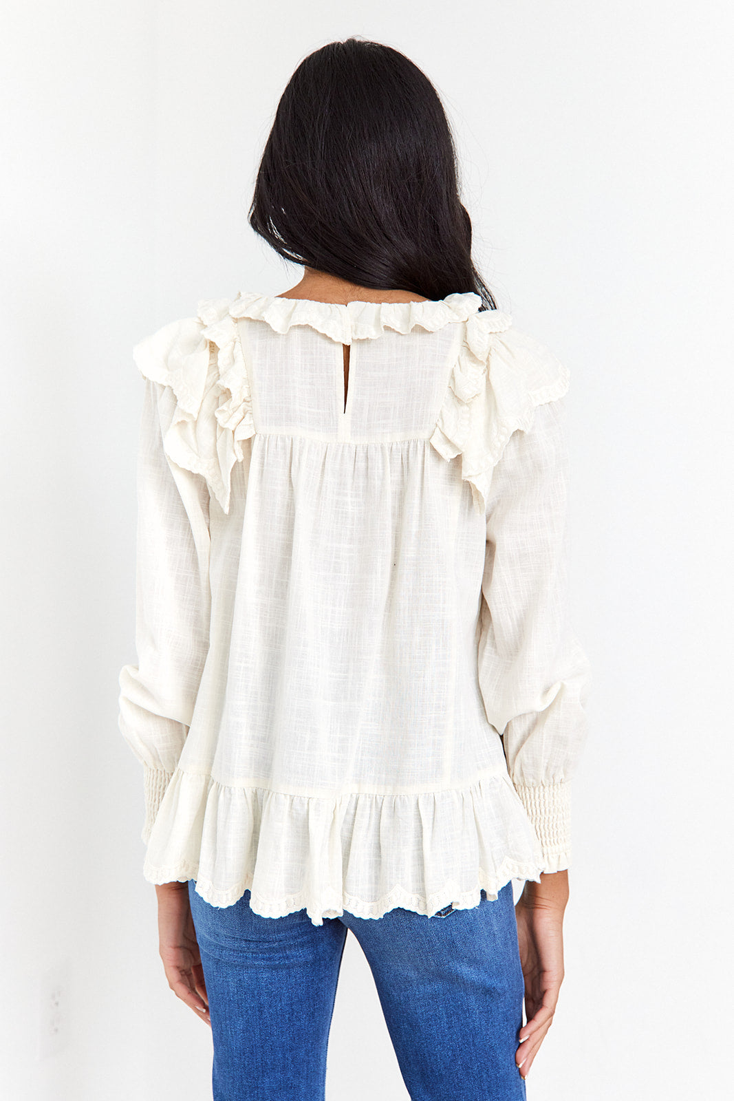 SALE - Bowie Ruffled Long Sleeve Top