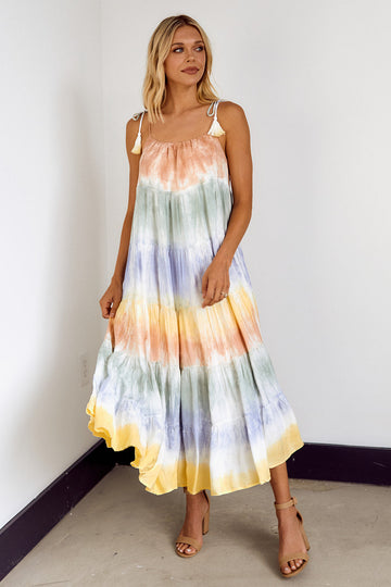 Paola Tiered Tye Dye Dress