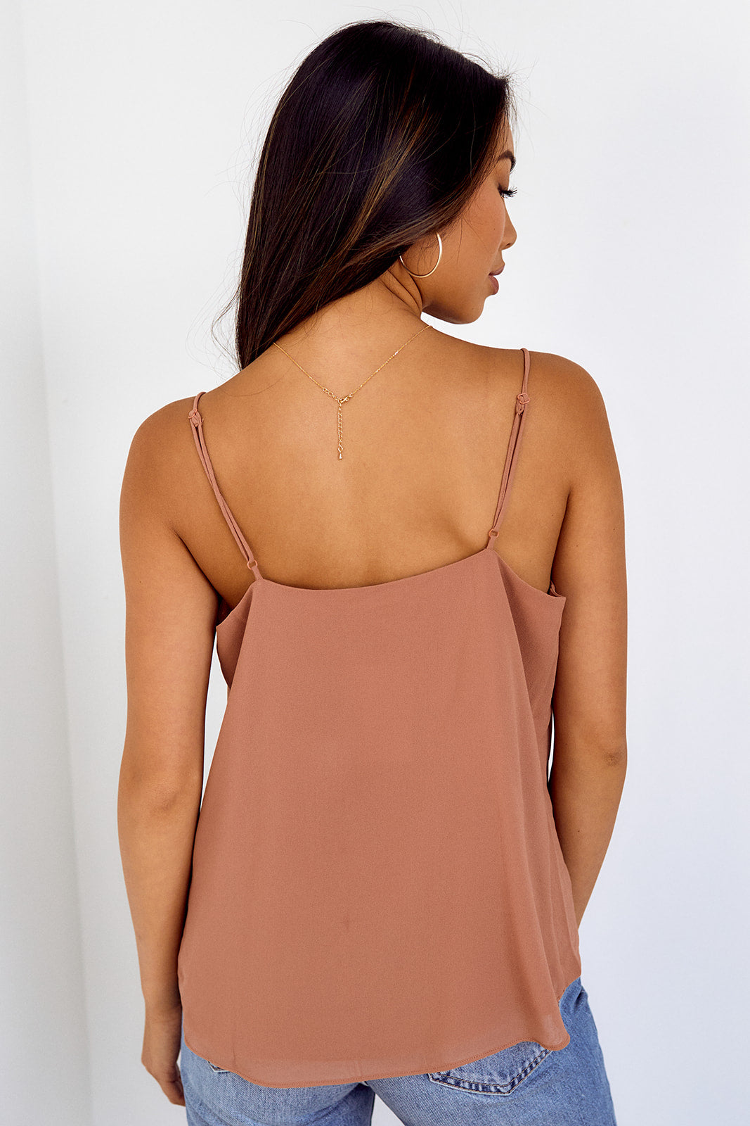 Arlyn Button Detail Tied Front Tank