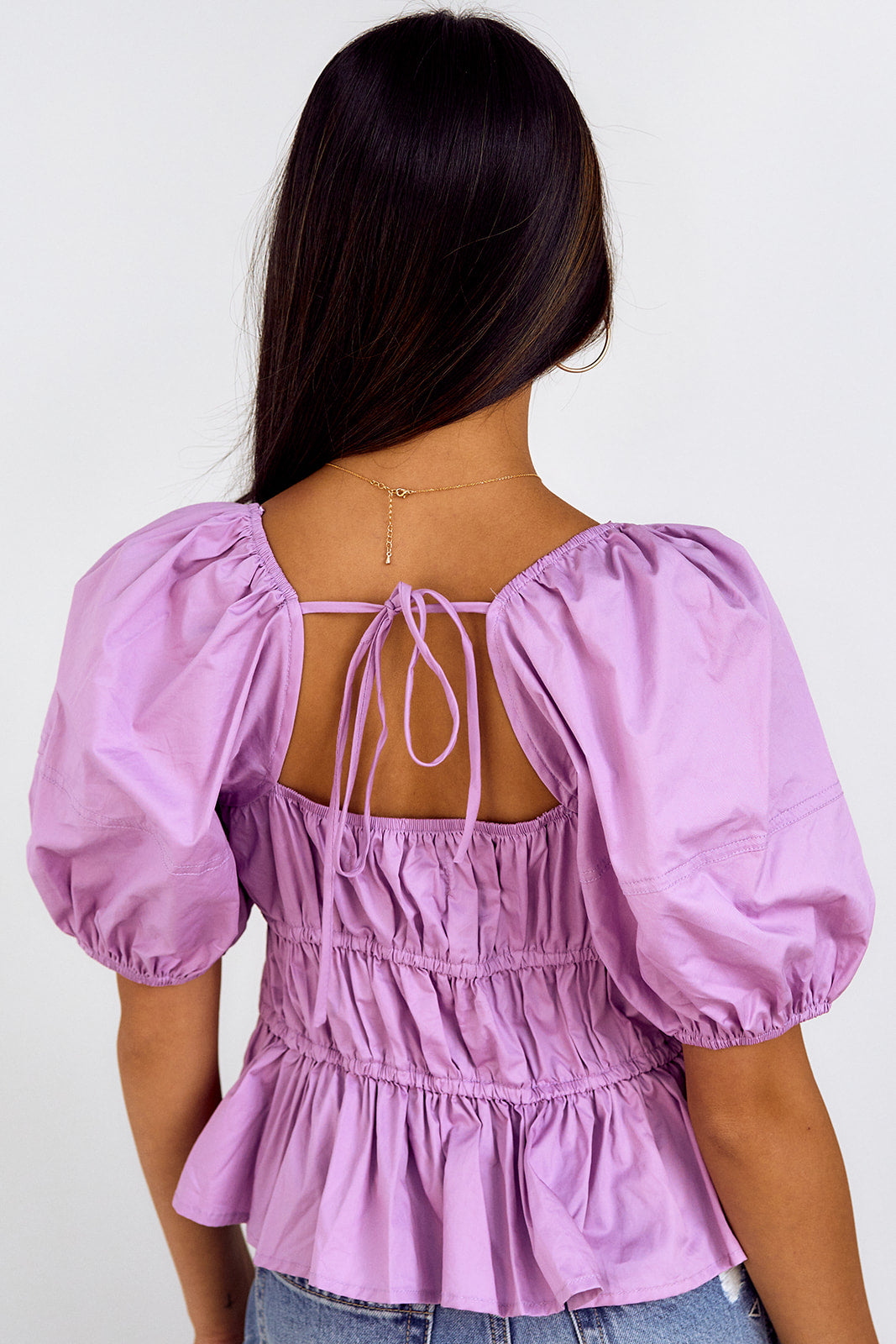 Derbie Ruched Puff Sleeve Top