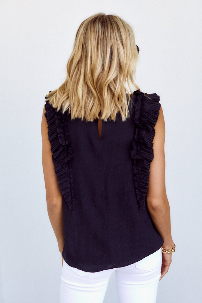 Dakota Ruffle Detail Sleeveless Blouse