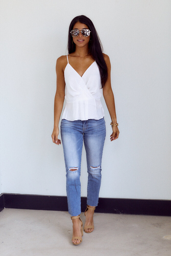Atara Wrap Style Peplum Blouse