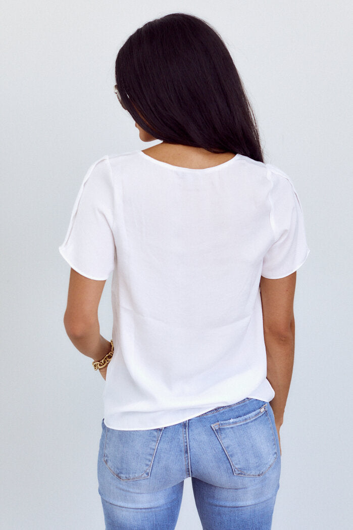 Dawn Short Sleeve V Neck Blouse