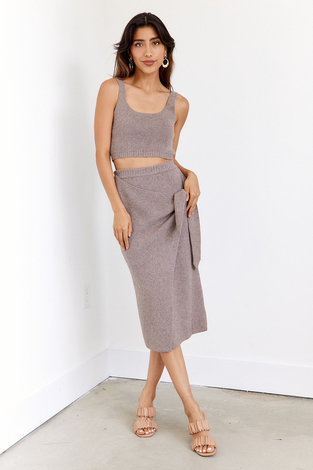 SALE - Eliza Wrap Sweater Knit Midi Skirt