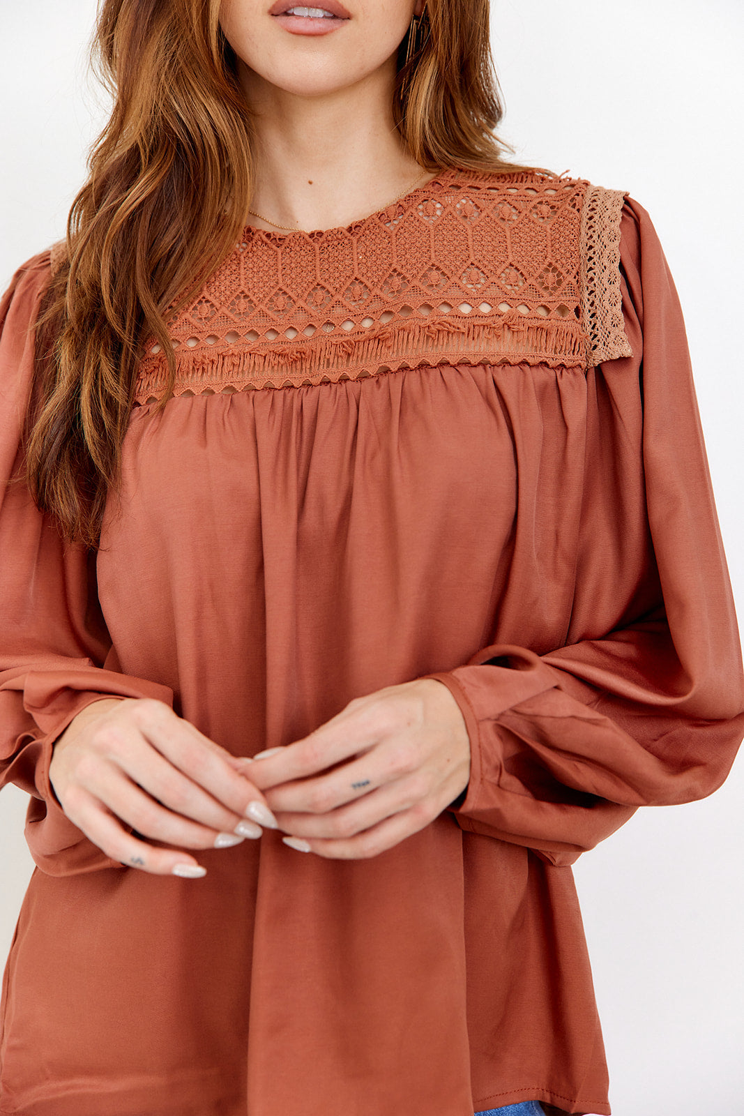 SALE- Kalena Flowy Lace Blouse