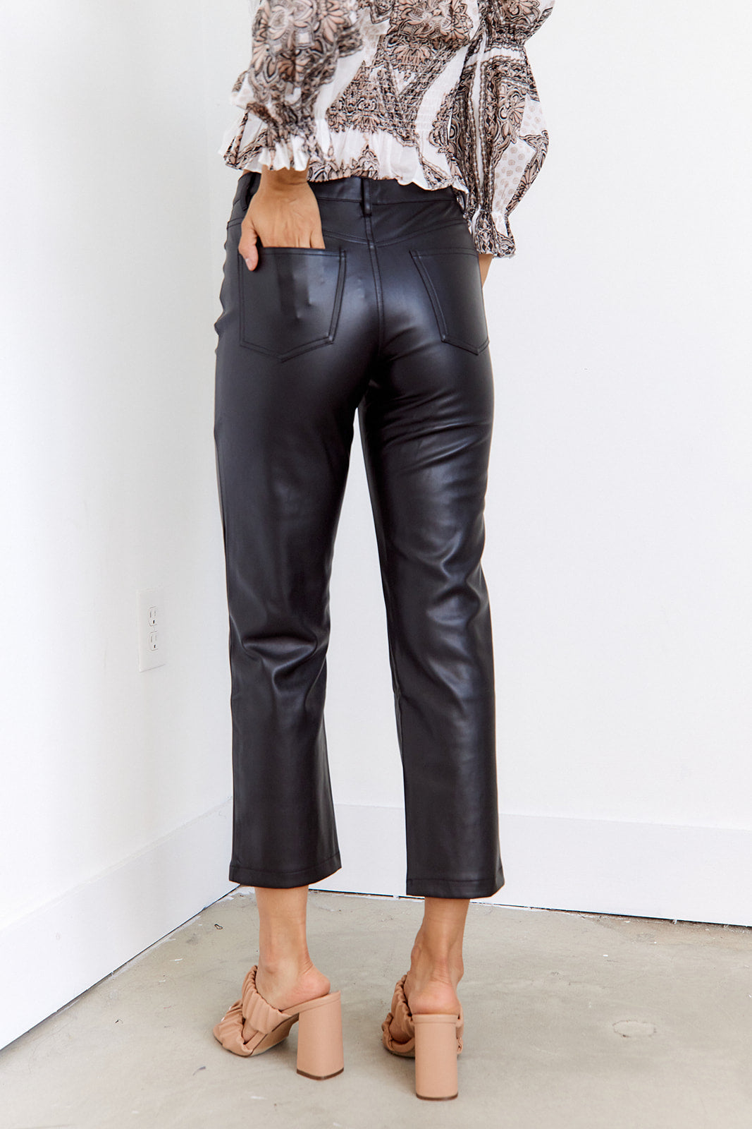 Kourtney Cropped Leather Pants