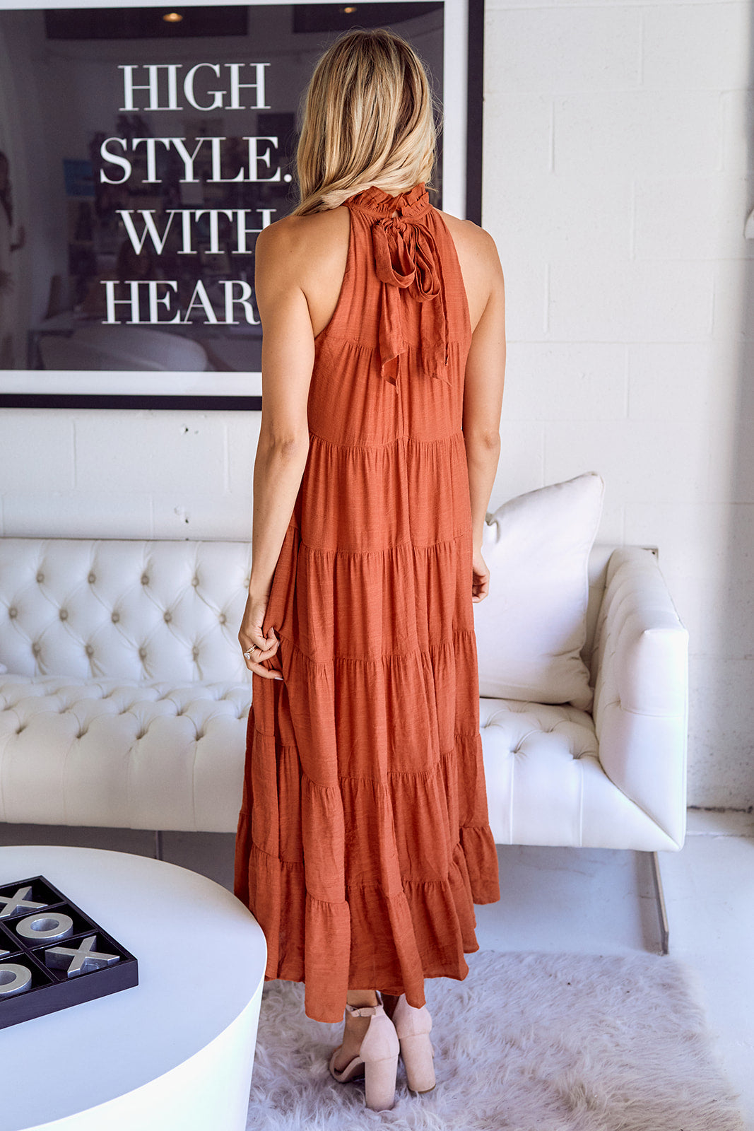 Leza Ruffled Detail Tiered Maxi Dress