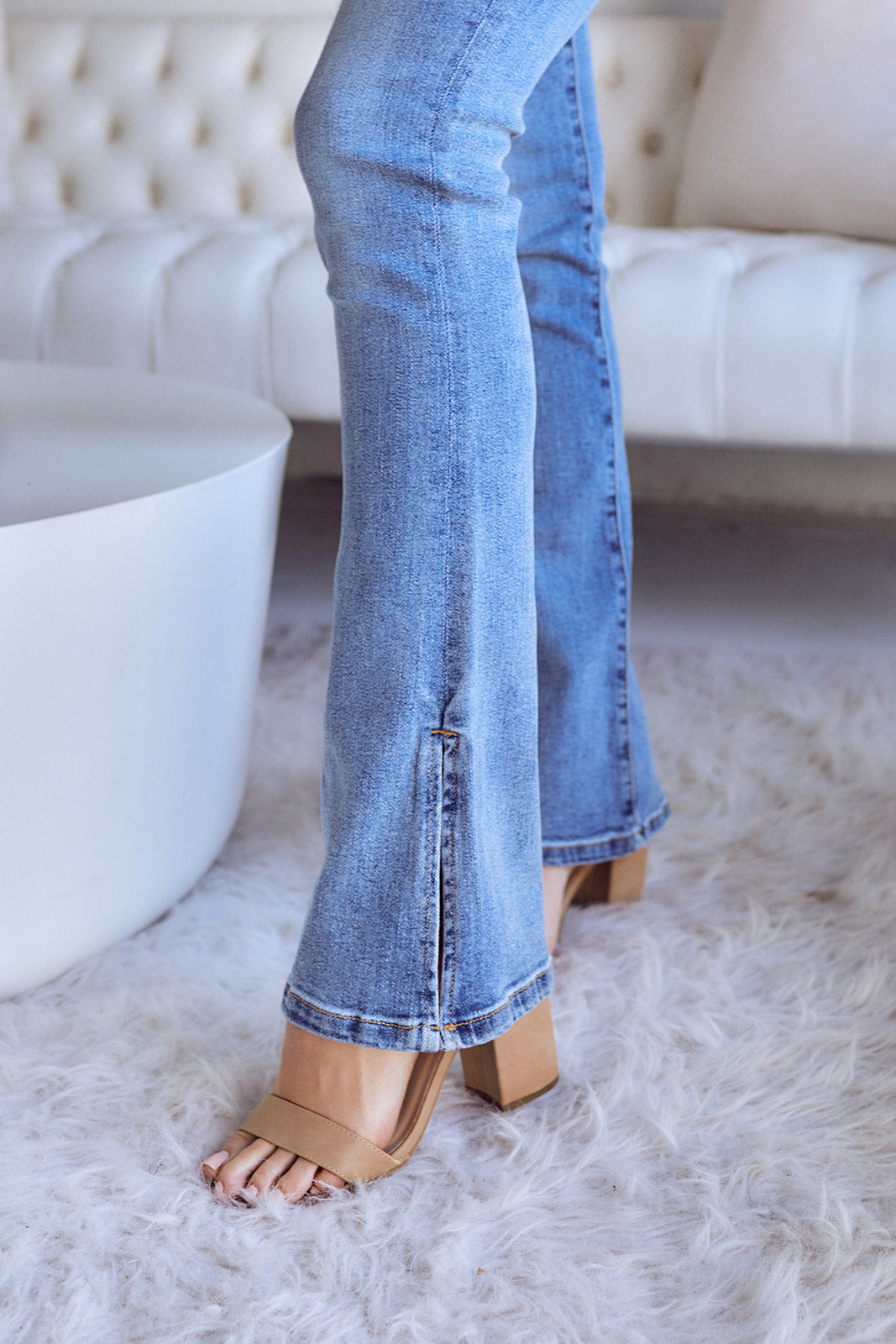 Blank NYC Side Slit Flare Denim