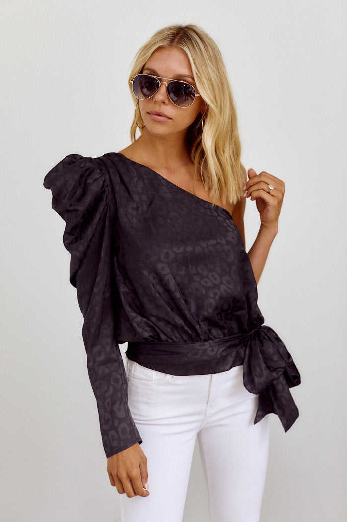 Banks One Shoulder Animal Print Top