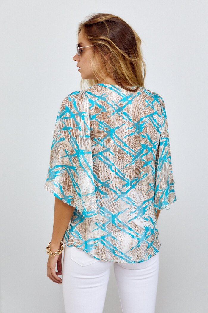 Darla Printed Short Sleeve Blouse
