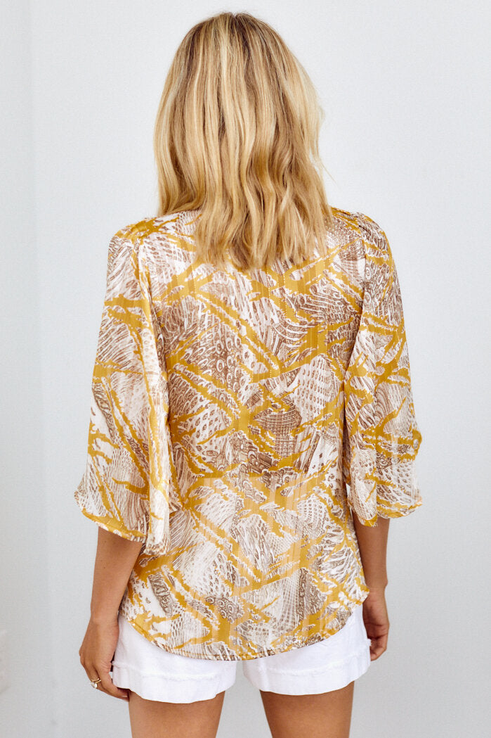 Darla Printed Short Sleeve Blouse