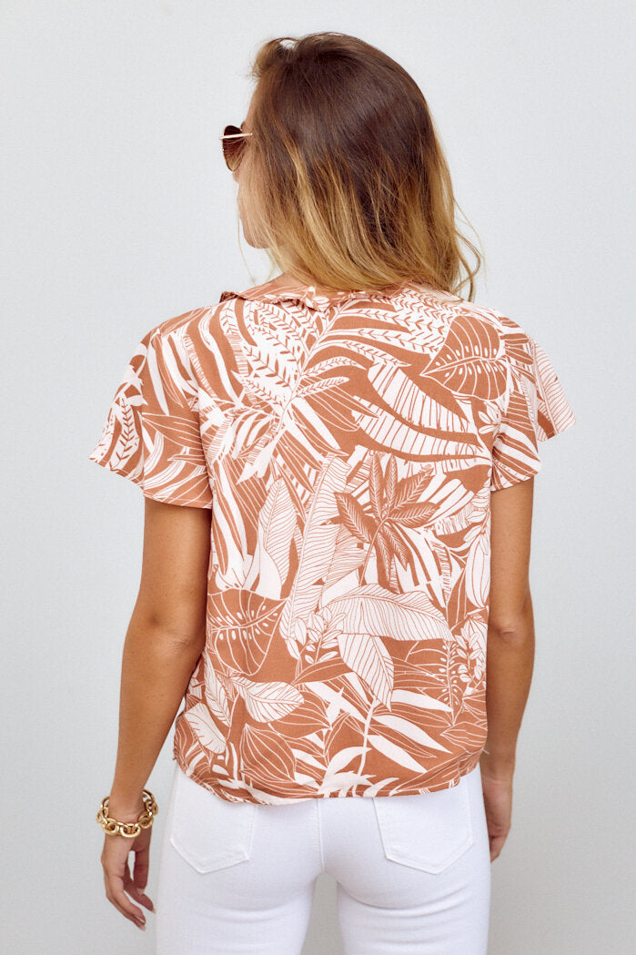 Darby Palm Print Top