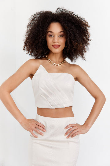 SALE - Mayberry Snakeskin Crop Top