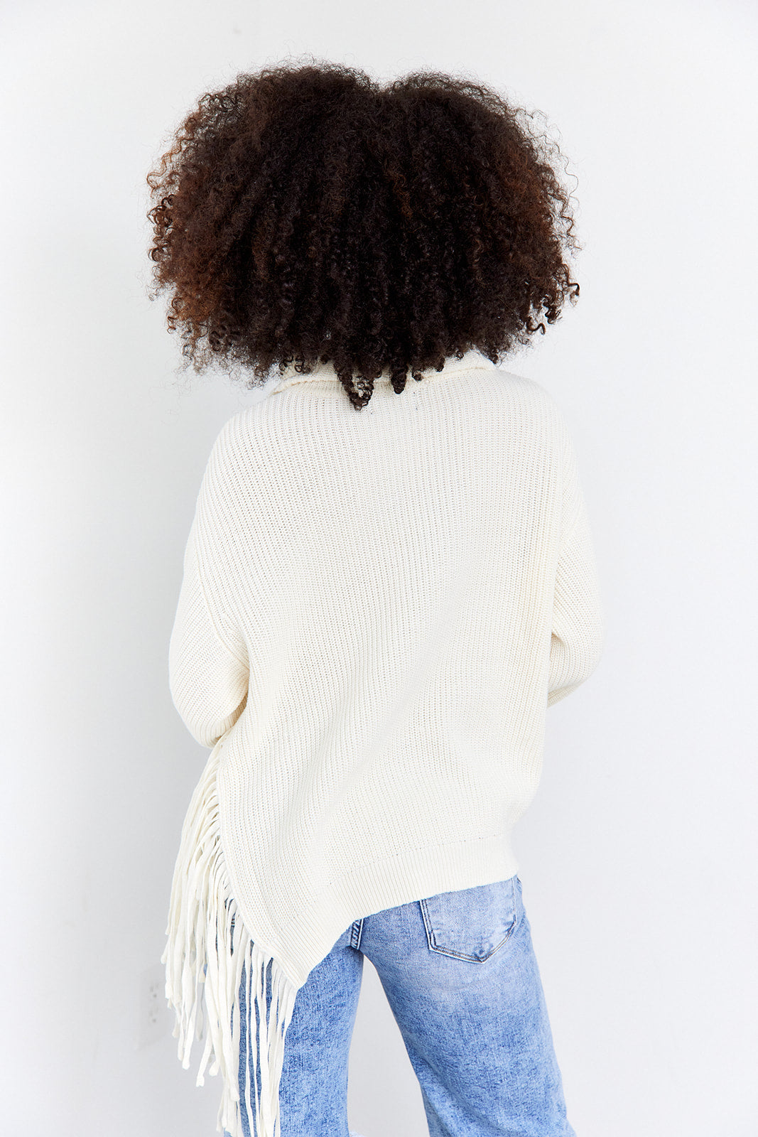 Laurant Fringed Turtleneck Sweater