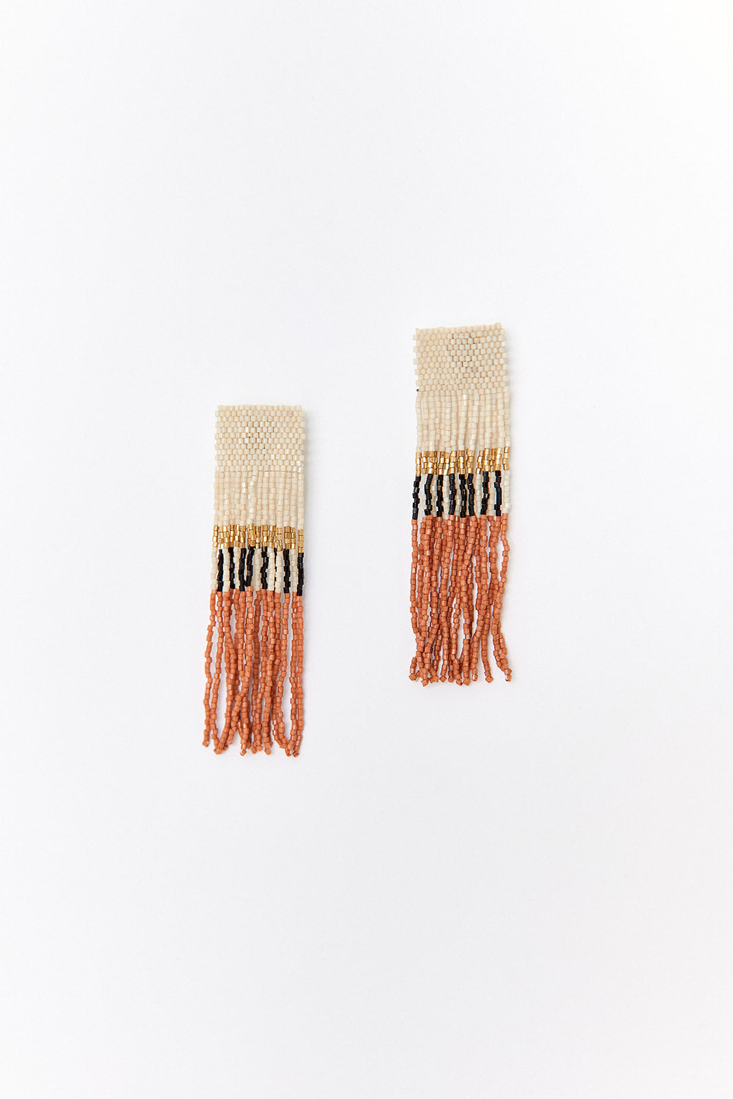 Ink + Alloy Stripe Long Luxe Fringe Earring