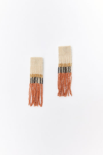 Ink + Alloy Stripe Long Luxe Fringe Earring