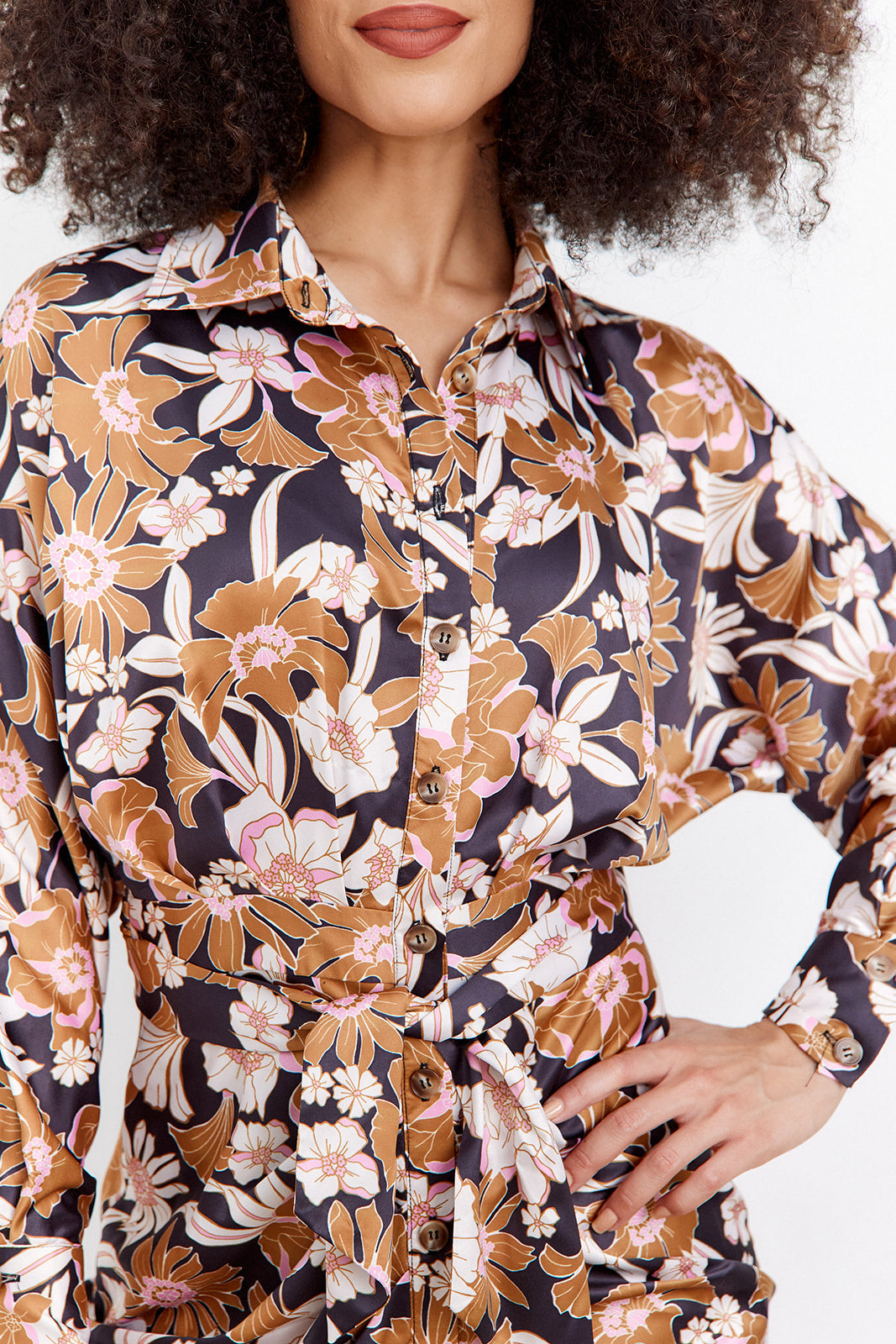 SALE - Raquel Floral Tie Front Midi Dress